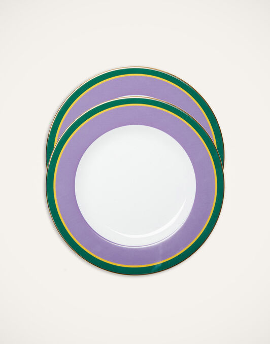 Dinner Plates Set Of 2 La DoubleJ: Rainbow Viola Dinner Plates Set Of 2 La DoubleJ: Rainbow Viola DIS0075CER001