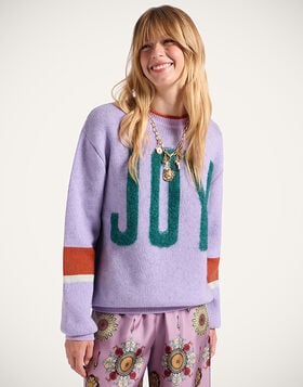 Joy Sweater La DoubleJ: Color Block Lilac & Green PUL0248KNI156