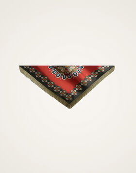 Fringe Triangle Scarf La DoubleJ: Nucleus Placée Rust SCA0076SIL006