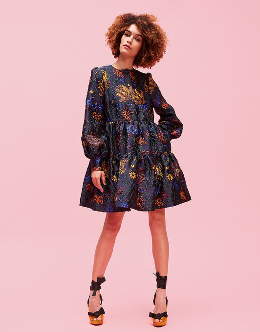 Peasant Dress LaDoubleJ: Dragonflower Lurex fw18_look_23