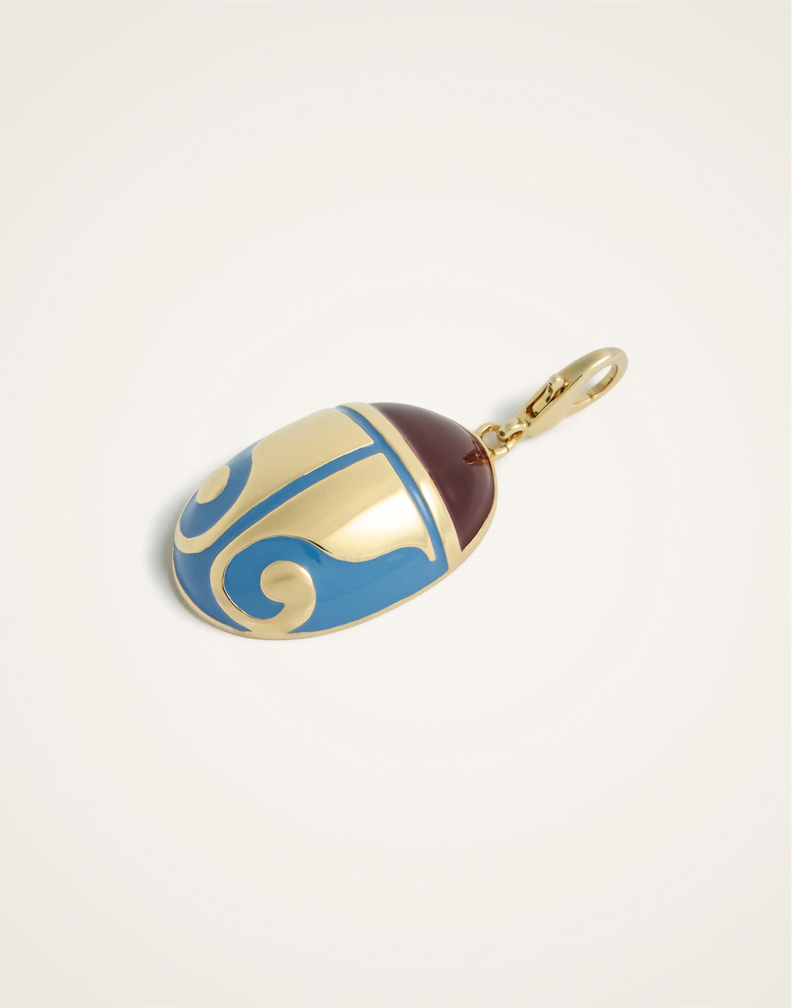 Mini JJ Scarab Charm La DoubleJ: 24K Gold Plate & Blue Enamel Mini JJ Scarab Charm La DoubleJ: 24K Gold Plate & Blue Enamel CHM0026MET002