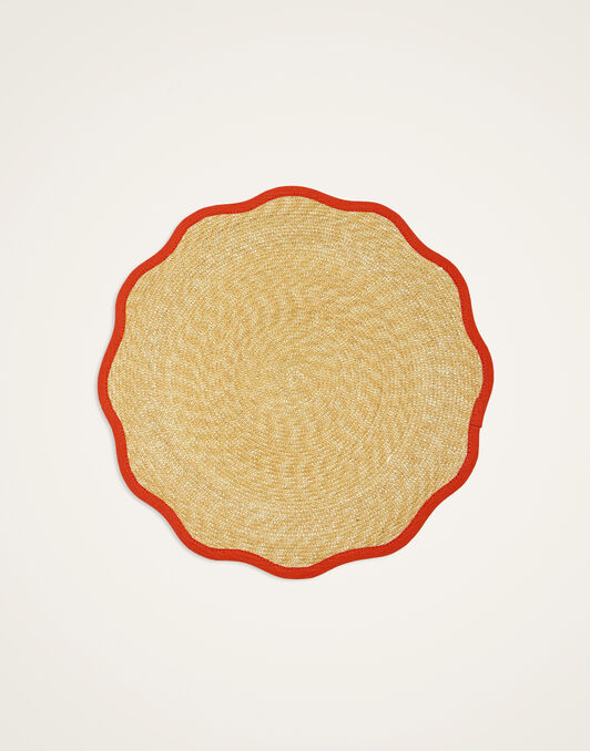 Straw Cloud Placemats Set Of 2 La DoubleJ: Solid Orange Straw Cloud Placemats Set Of 2 La DoubleJ: Solid Orange PMT0031STR001