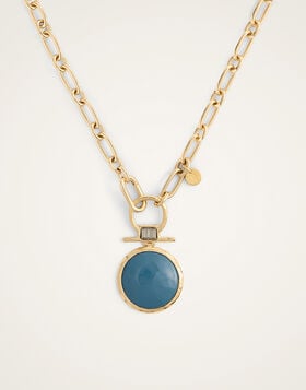 Shen Loop Necklace La DoubleJ: 24k Gold Plate & Blue Enamel NEC0024BRA003