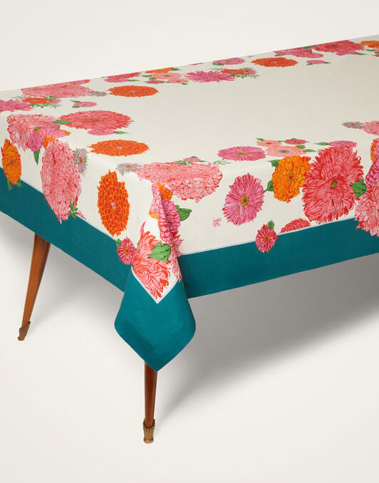 Large Tablecloth La DoubleJ: Bright Blooms Placée Pink TBC0018COT073