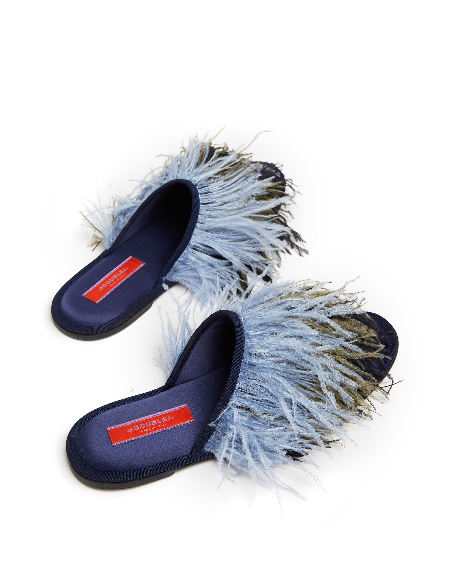 Feather Slippers La DoubleJ: Solid Acquamarine SHO0007RAS007