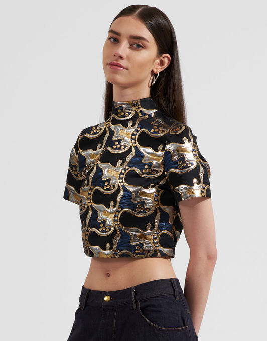 Juliet Crop Top La DoubleJ: Spritz Blu TOP0084JAC040