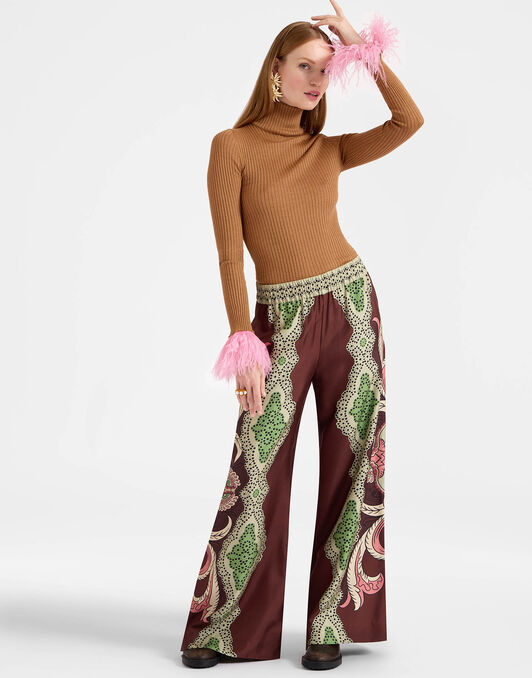 Palazzo Pants La DoubleJ: Portal Placée Brown TRO0026SIL006