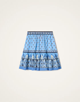 Mini Big Skirt La DoubleJ: Cocoon Placée Blue SKI0206COT098