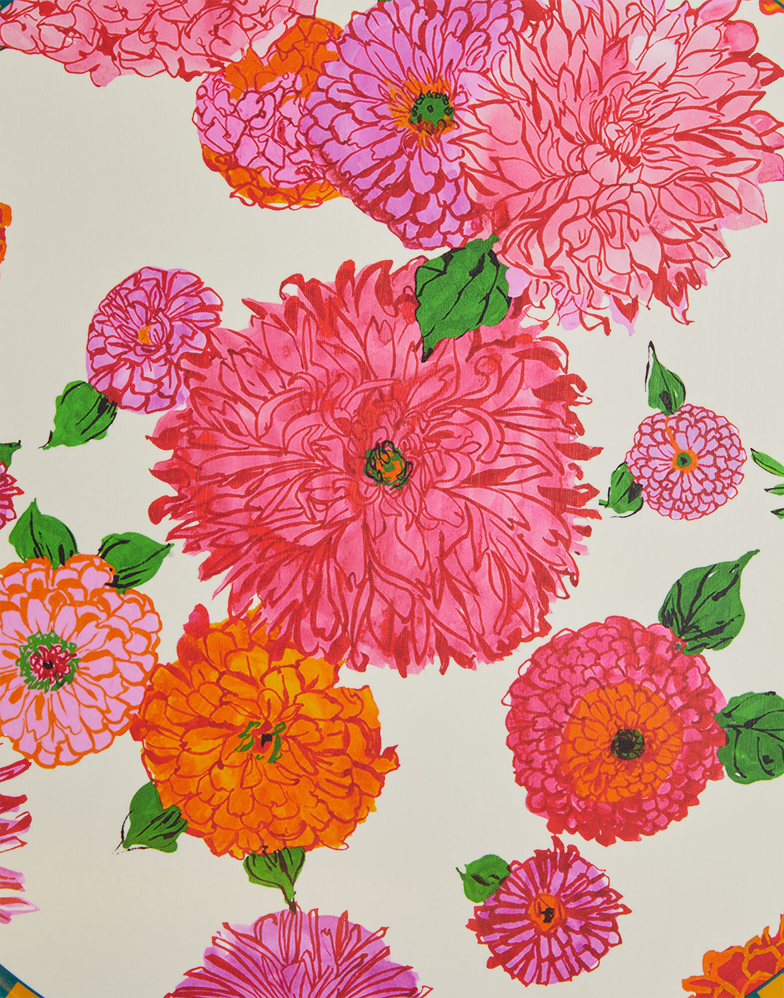 Large Round Printed Tray La DoubleJ: Bright Blooms Pink Large Round Printed Tray La DoubleJ: Bright Blooms Pink TRA0006WOD001