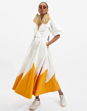 Peek-A-Boo Dress La DoubleJ: Solid White Smoke DRE0356COT001