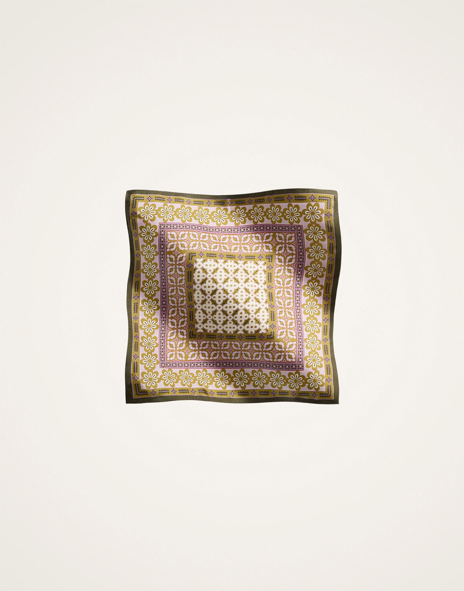 Foulard 45 La DoubleJ: Pagoda Placée Pink SCA0065SIL006