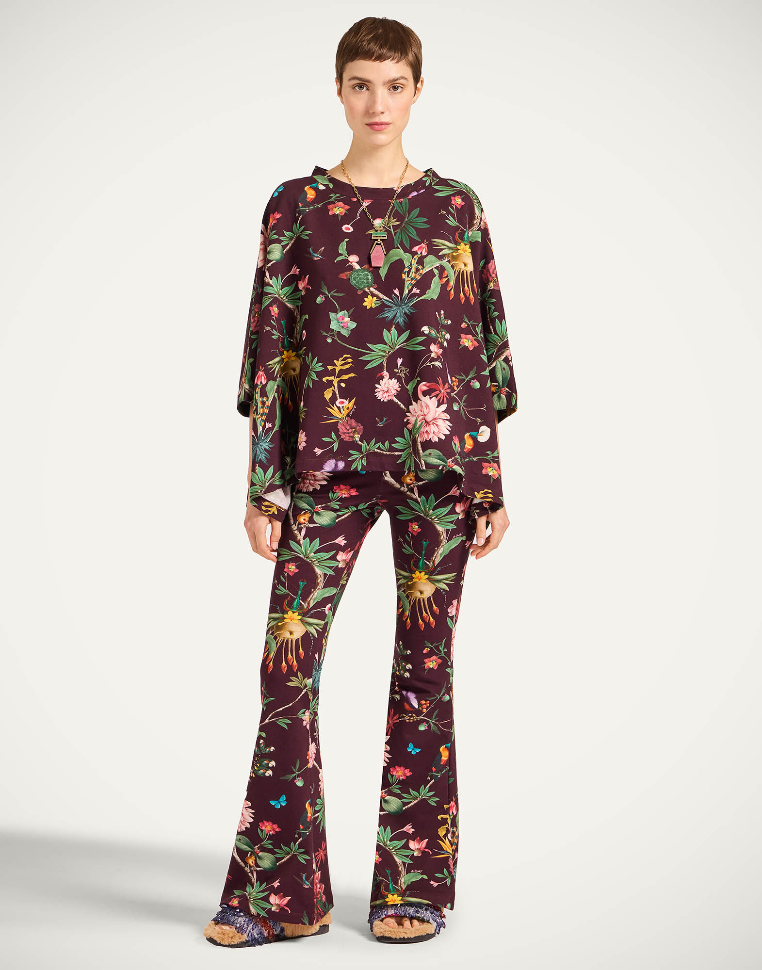 Meditation Pants La DoubleJ: Zooflora Burgundy Meditation Pants La DoubleJ: Zooflora Burgundy TRO0055JER020