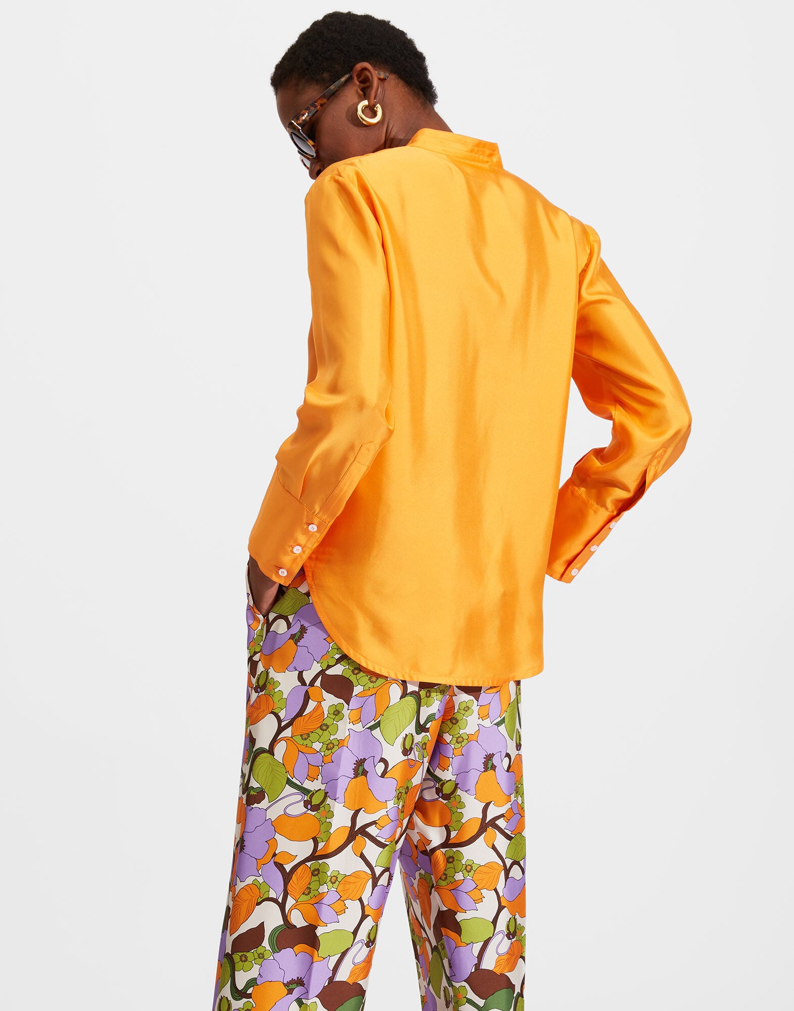 Portofino Shirt La DoubleJ: Solid Orange Portofino Shirt La DoubleJ: Solid Orange SHI0046SIL001