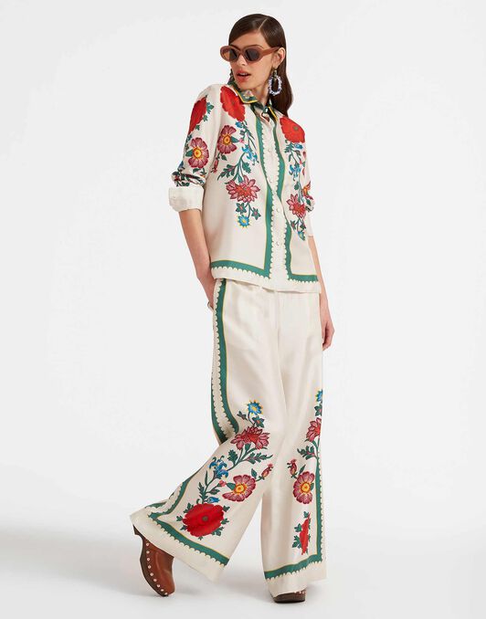Palazzo Pants La DoubleJ: Dragonflower Placée Multicolor TRO0026SIL006