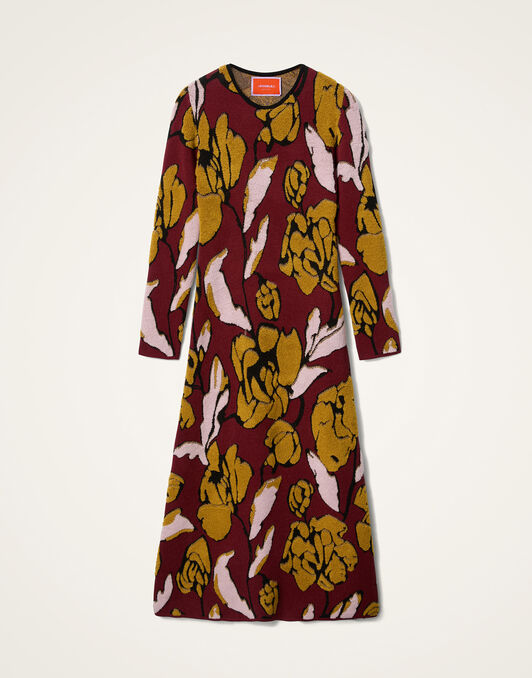 Knit Swing Dress La DoubleJ: Multicolor Burgundy Knit Swing Dress La DoubleJ: Multicolor Burgundy DRE1007KNI189