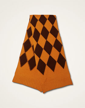 Argyle Scarf La DoubleJ: Yellow / Brown SCA0029KNI064