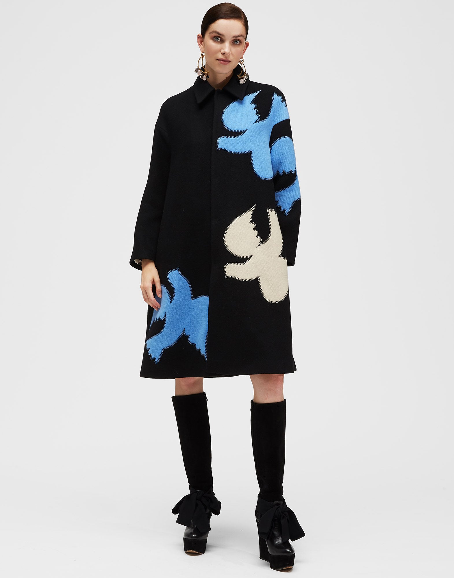 Boxy Coat La DoubleJ: Solid Black Boxy Coat LaDoubleJ: Solid Black JAC0014WOL002