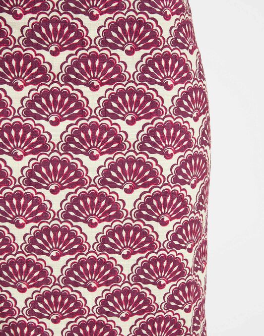 Pencil Skirt La DoubleJ: Fans Purple SKI0011COT005