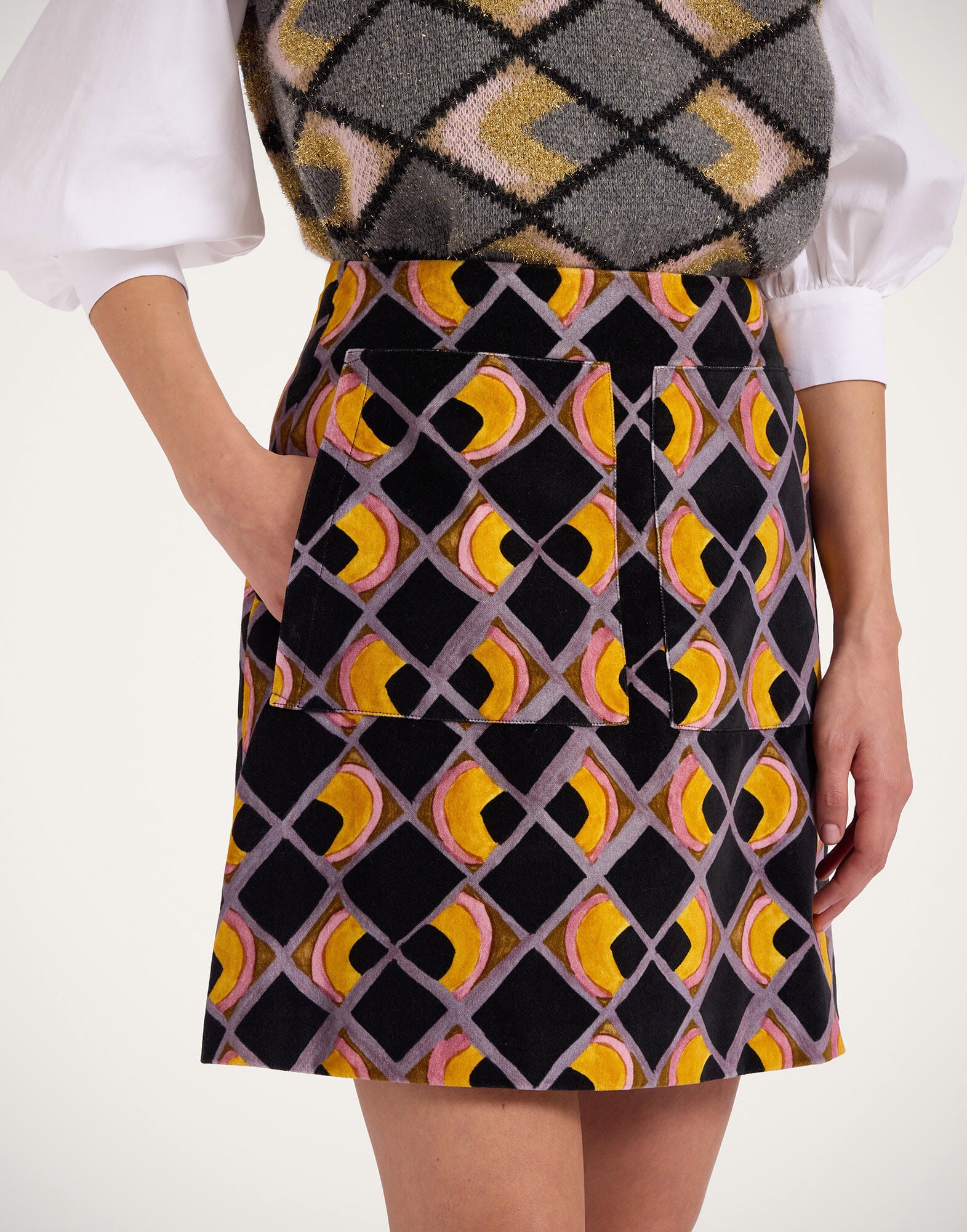 Short Skirt La DoubleJ: Half-Light Black SKI0027VEL001