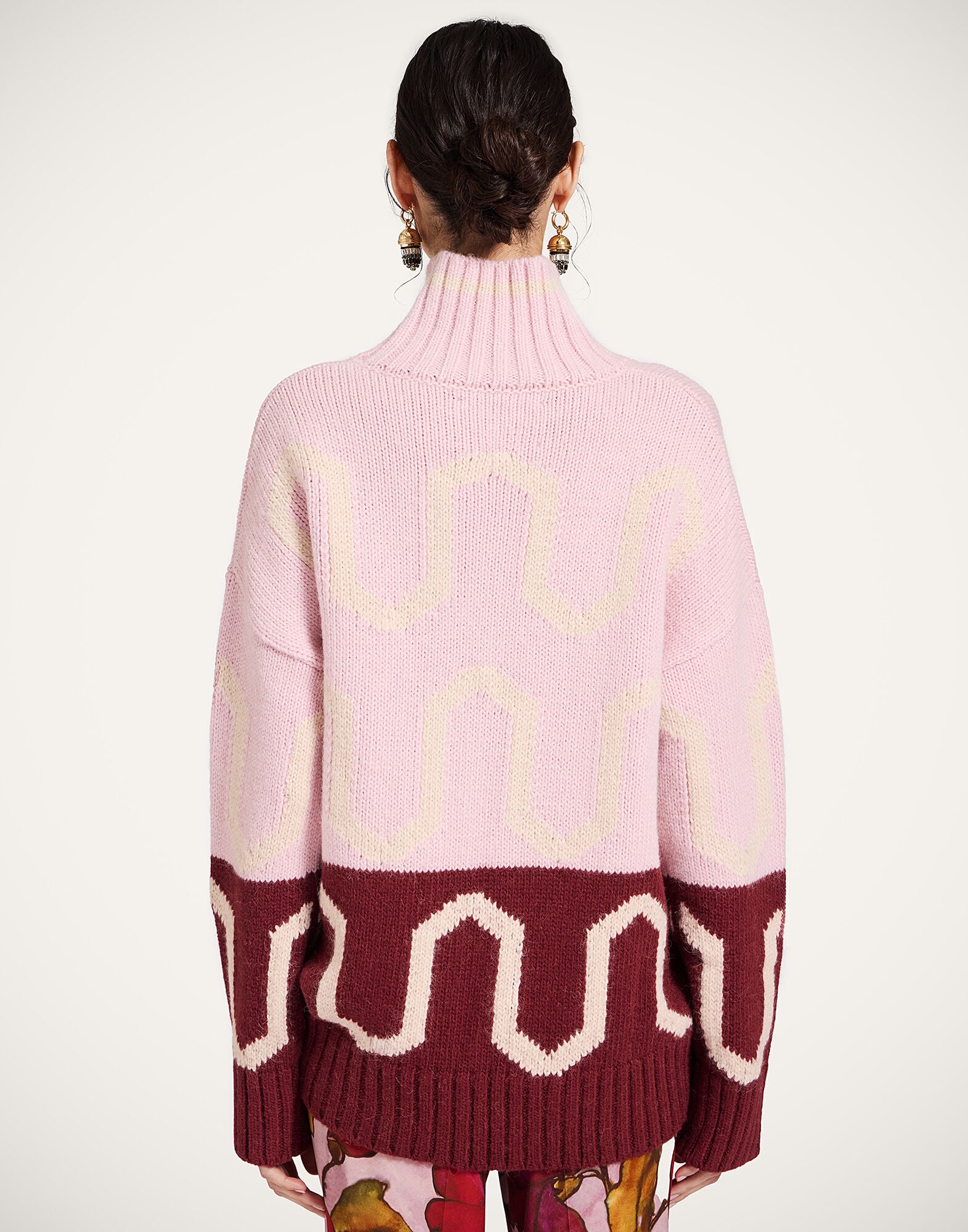 Comber Turtleneck La DoubleJ: Multicolor Pink & Burgundy PUL0225KNI134