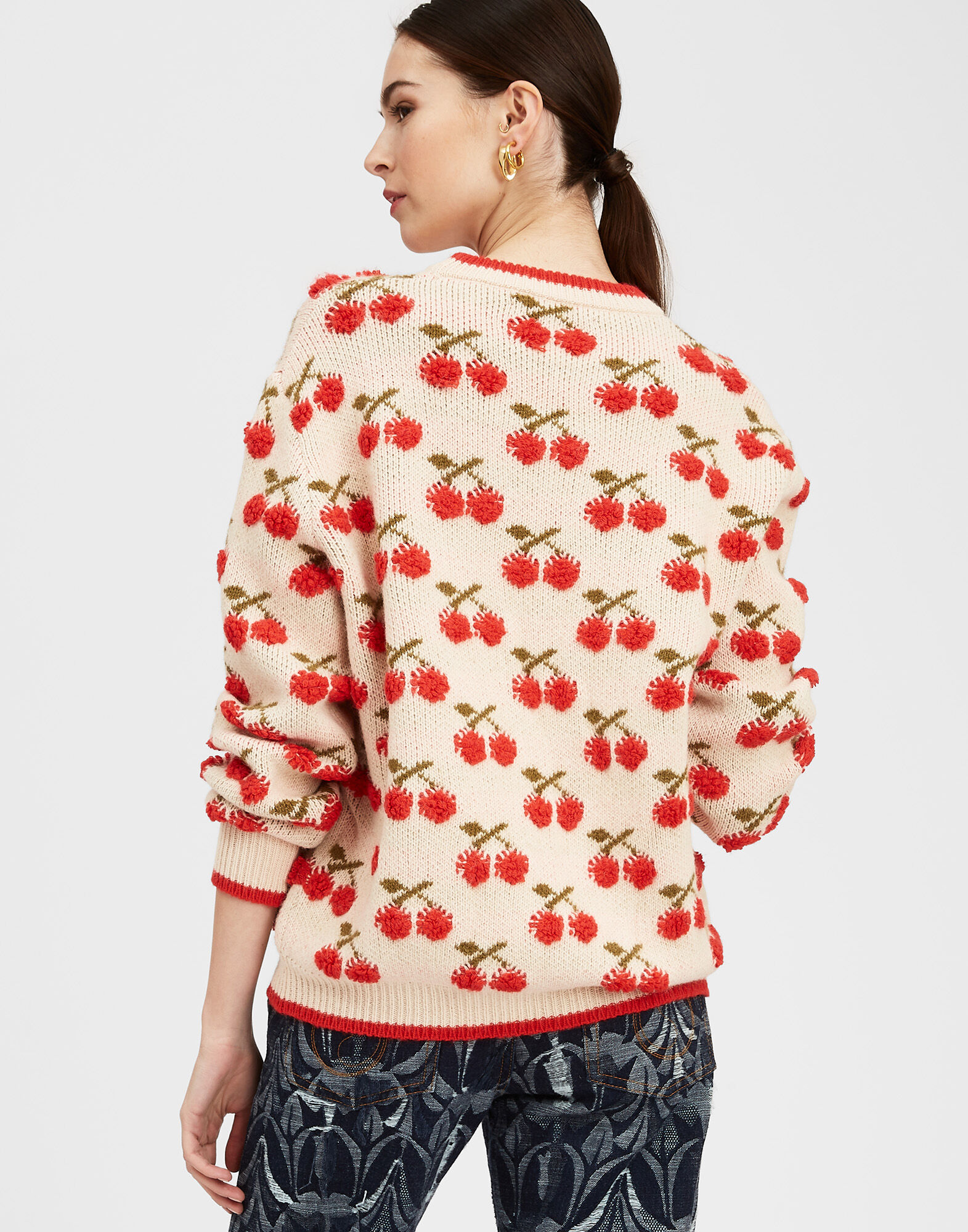 Cherry Sweater La DoubleJ: Off White Cherry Sweater La DoubleJ: Off White PUL0103KNI092