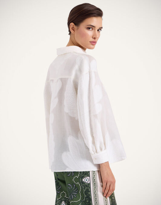Poet Shirt La DoubleJ: Pineapple Lace White Poet Shirt La DoubleJ: Pineapple Lace White SHI0055JCQ046