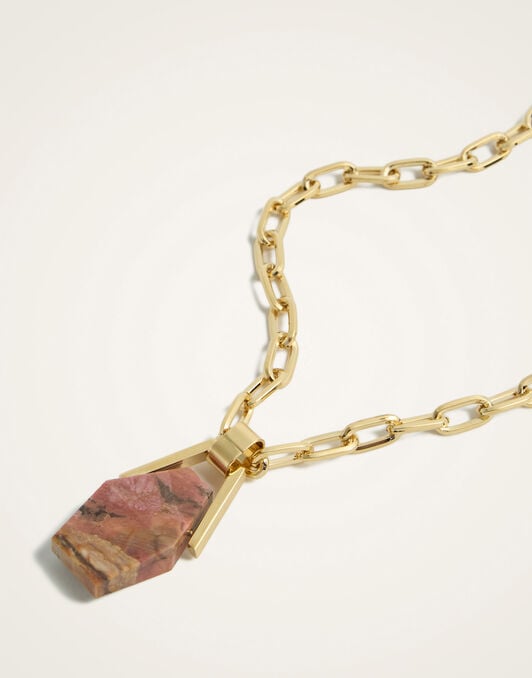 Portal Necklace La DoubleJ: 24K Gold Plate & Rhodonite Portal Necklace La DoubleJ: 24K Gold Plate & Rhodonite NEC0021BRA003