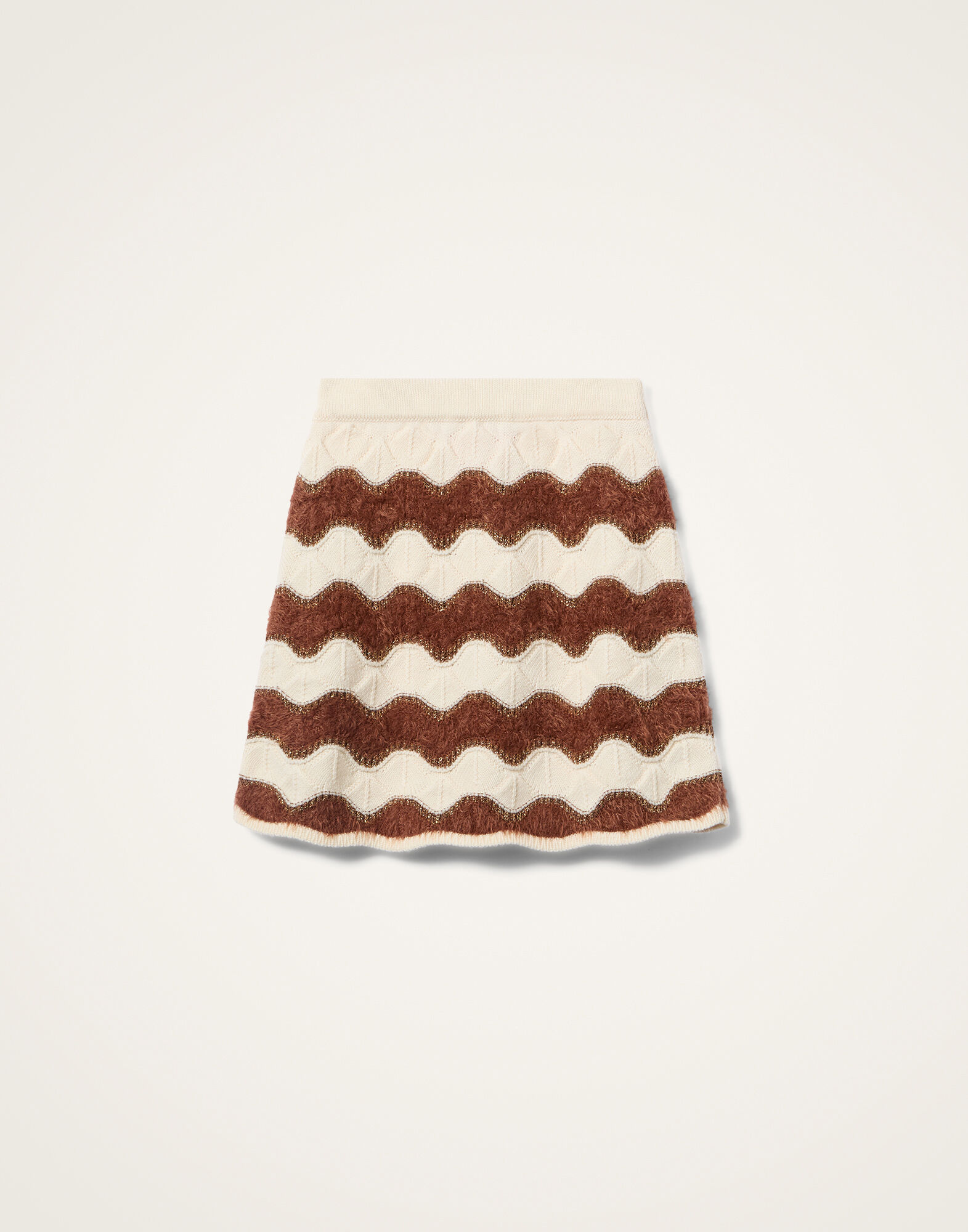 Hang Ten Skirt La DoubleJ: Color Block White & Brown SKI0182KNI183