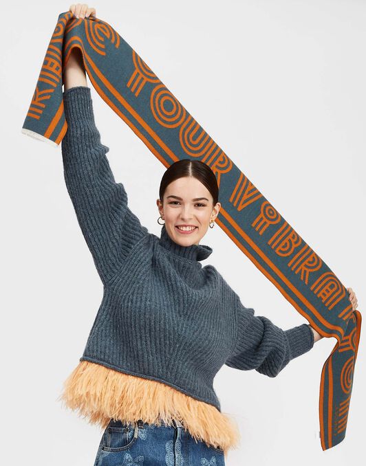 Raise Your Vibration Scarf La DoubleJ: Dark Green Raise Your Vibration Scarf La DoubleJ: Dark Green SCA0045WOL015