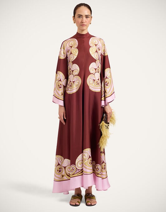 Magnifico Dress La DoubleJ: Kells Swirl Placée Burgundy Magnifico Dress La DoubleJ: Kells Swirl Placée Burgundy DRE0232SIL006