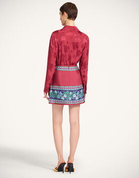 Mini Foulard Skirt La DoubleJ: Regalia Placée Red SKI0185SAB001