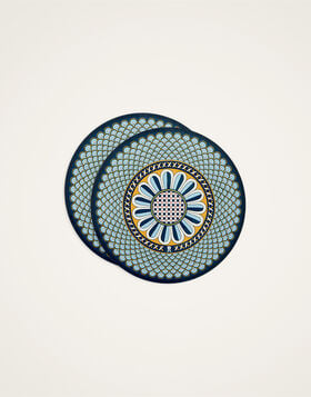 Disk Placemats Set Of 2 La DoubleJ: Napoli Midnight Blue PMT0032CRK001