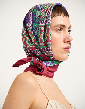Foulard 90 La DoubleJ: Regalia Placée Red SCA0067SIL006