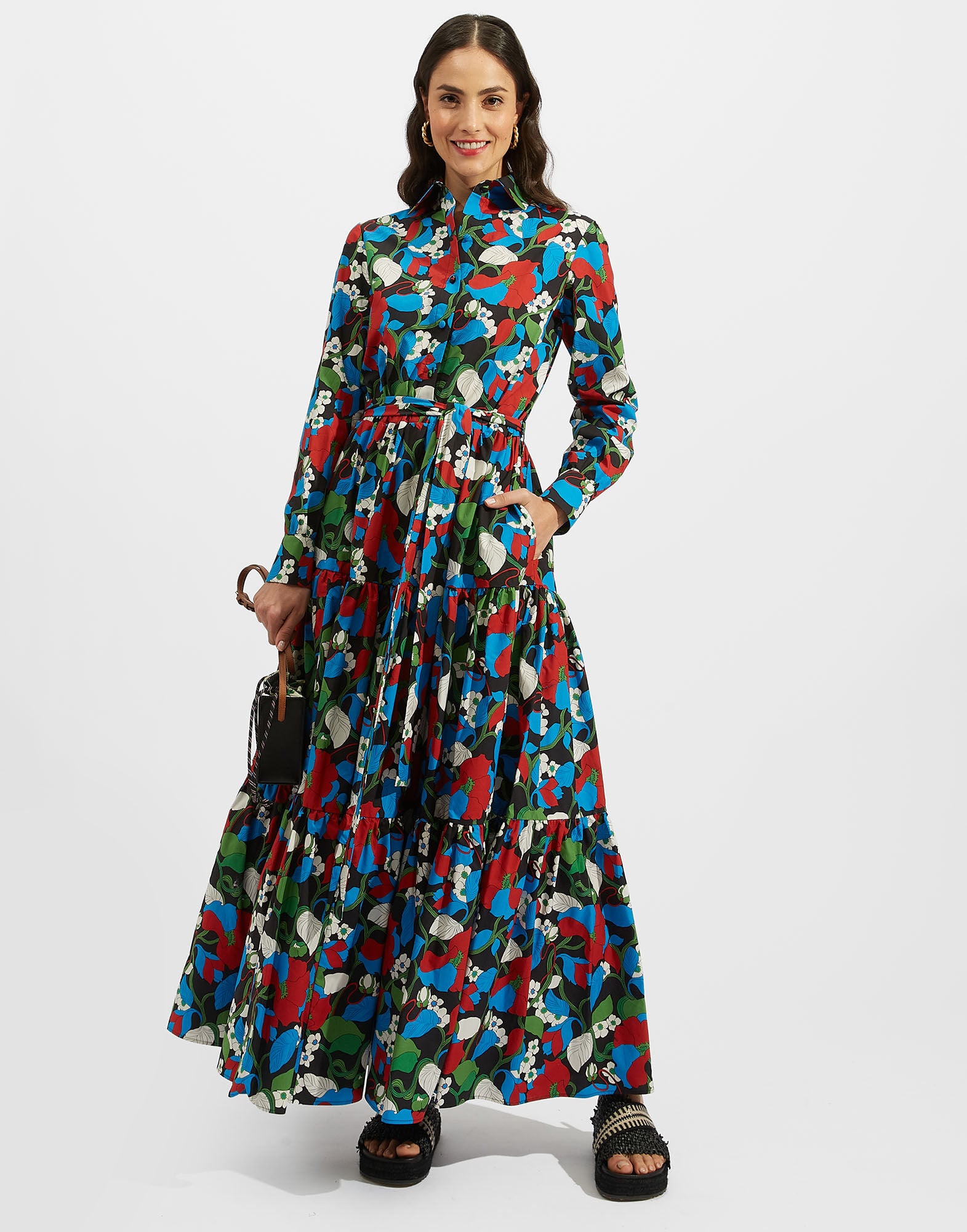 Bellini Dress La DoubleJ: Vines Black DRE0016COT001