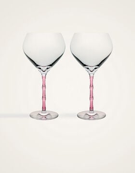 Bamboo Balloon Glasses Set Of 2 La DoubleJ: Solid Pink GLA0049GLS002