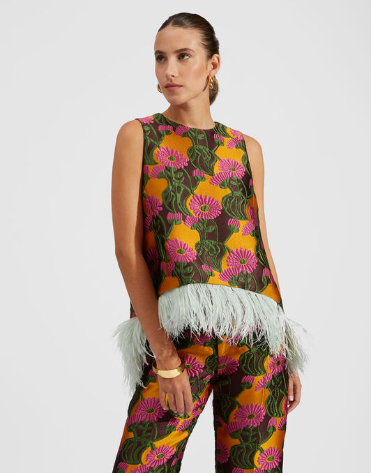 La Scala Top (With Feathers) La DoubleJ: Orange Gerber La Scala Top (With Feathers) La DoubleJ: Orange Gerber TOP0013JCQ060