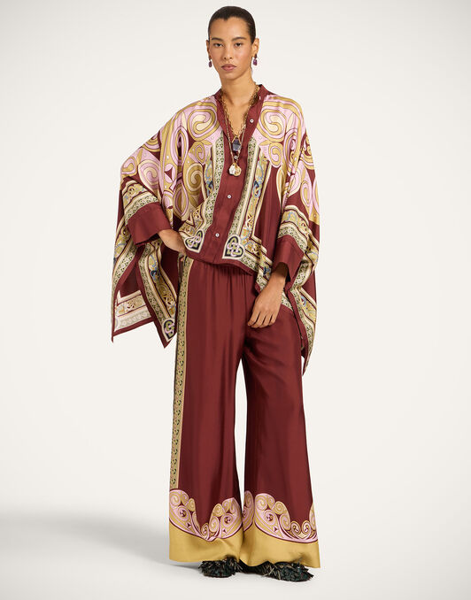 Foulard Shirt La DoubleJ: Kells Swirl Placée Burgundy Foulard Shirt La DoubleJ: Kells Swirl Placée Burgundy SHI0059SIL006