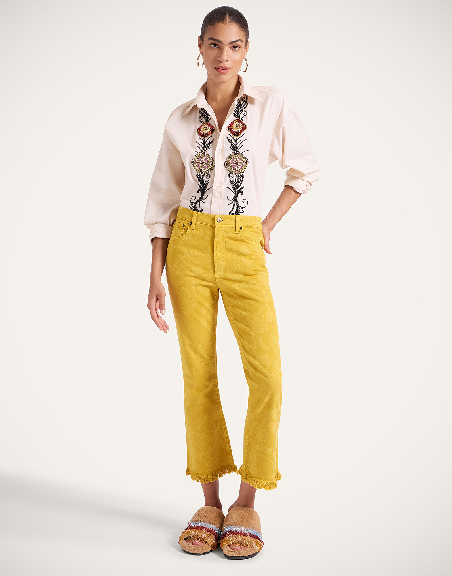 Fancy Crop Jeans La DoubleJ: Sicomore Yellow Fancy Crop Jeans La DoubleJ: Sicomore Yellow TRO0108DEN001