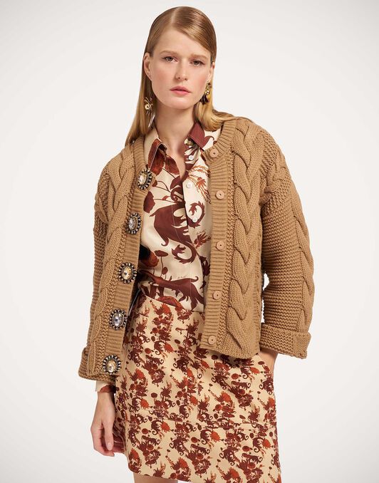 Portrait Cardigan La DoubleJ: Solid Brown Portrait Cardigan La DoubleJ: Solid Brown PUL0211KNI120