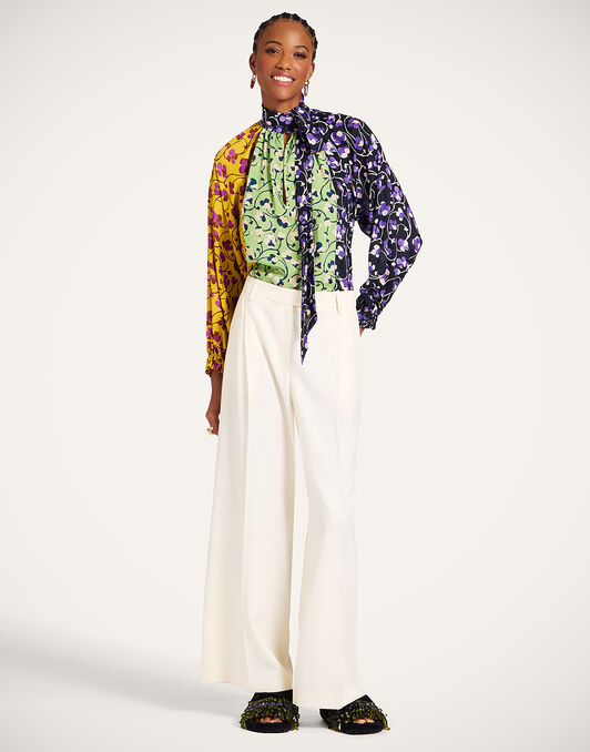 Cerere Blouse La DoubleJ: Honeysuckle Tricolor Placée Yellow SHI0120VIS019