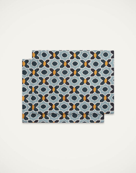 Placemat Set Of 2 La DoubleJ: Plaza Small Light Blue PMT0001COT005