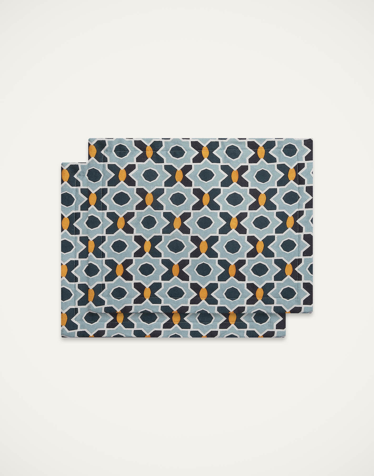 Placemat Set Of 2 La DoubleJ: Plaza Small Light Blue PMT0001COT005