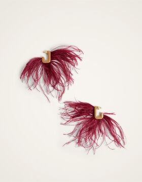 Ostrich Earrings La DoubleJ: Resin And Ostrich Feathers EAR0083POL022