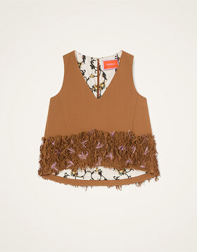 V-Neck La Scala Top La DoubleJ: Solid Tobacco TOP0226VIS035
