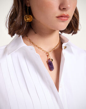 Pillar Charm La DoubleJ: 24k Gold Plate & Amethyst CHM0017BRA003