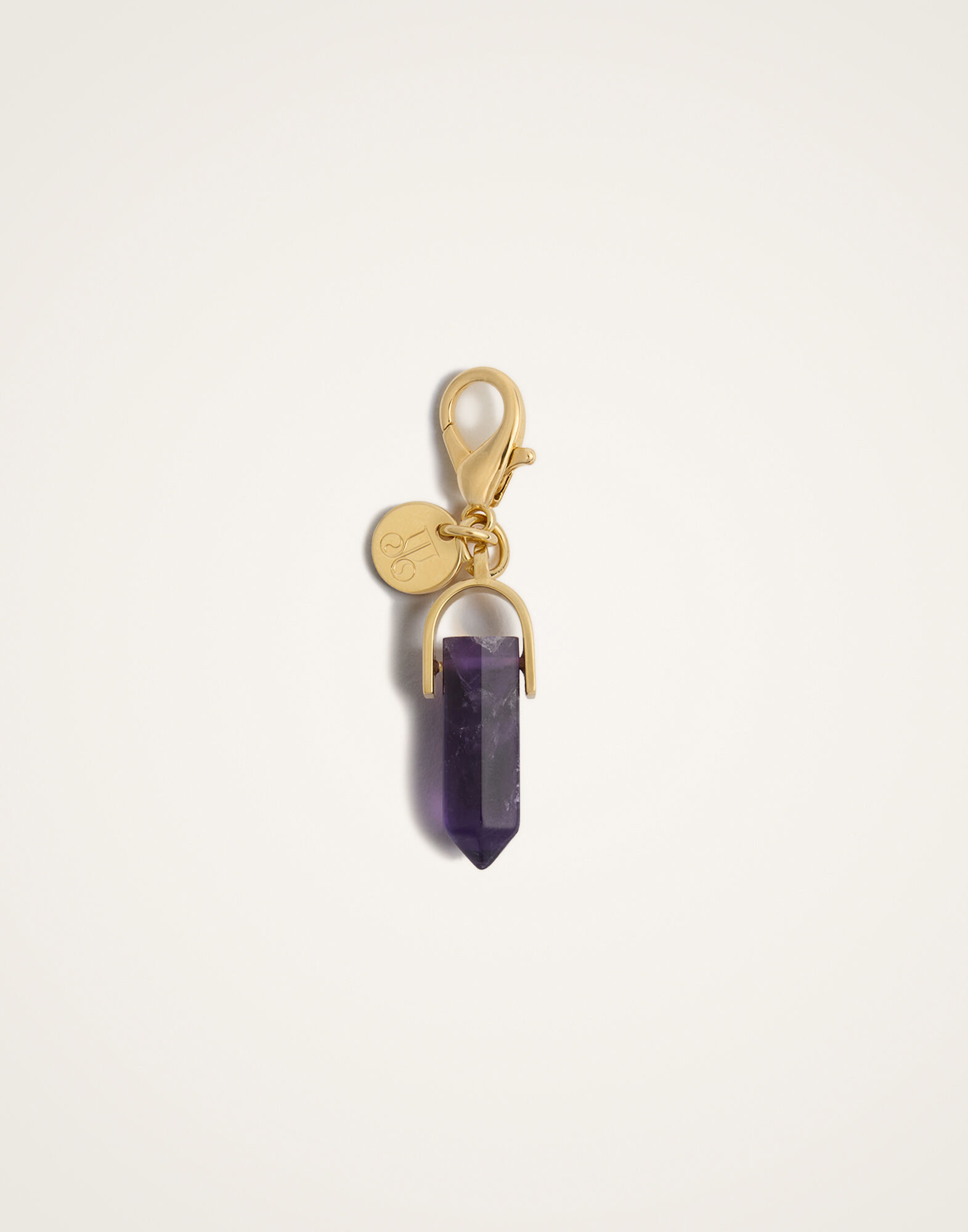 Mini Pillar Charm La DoubleJ: 24k Gold Plate & Amethyst Mini Pillar Charm La DoubleJ: 24k Gold Plate & Amethyst CHM0018BRA003