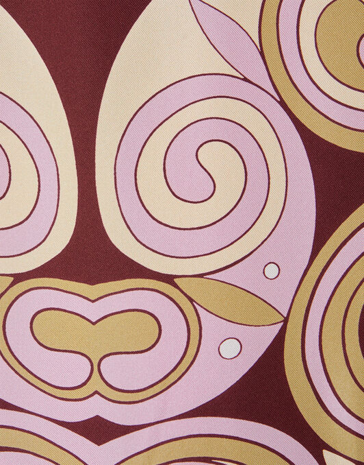 Muumuu Dress Round Neck La DoubleJ: Kells Swirl Placée Burgundy DRE0574SIL006