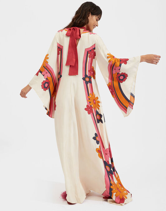 Magnifico Dress La DoubleJ: Beat Flower Placée White Orange DRE0232VIS004