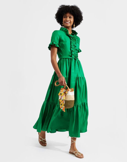 Long & Sassy Dress La DoubleJ: Solid Green Long & Sassy Dress La DoubleJ: Solid Green DRE0017SIL001