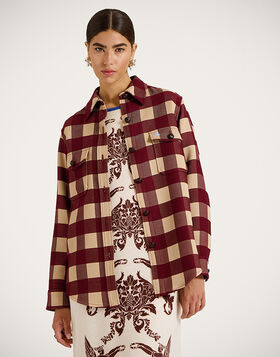 Better Than Your Boyfriend's Jacket La DoubleJ: Checkers Burgundy JAC0112VIS021